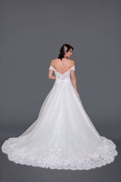 white bridal gown